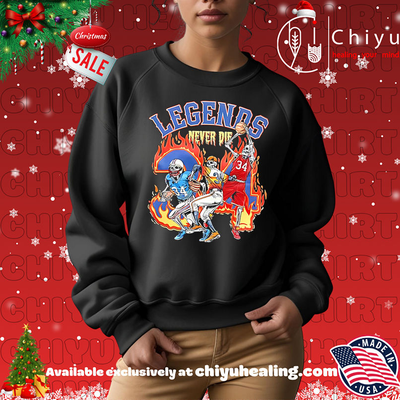 Skeleton Football player number 34 Legends Never Die shirt Skeleton Football player number 34 Legends Never Die shirt