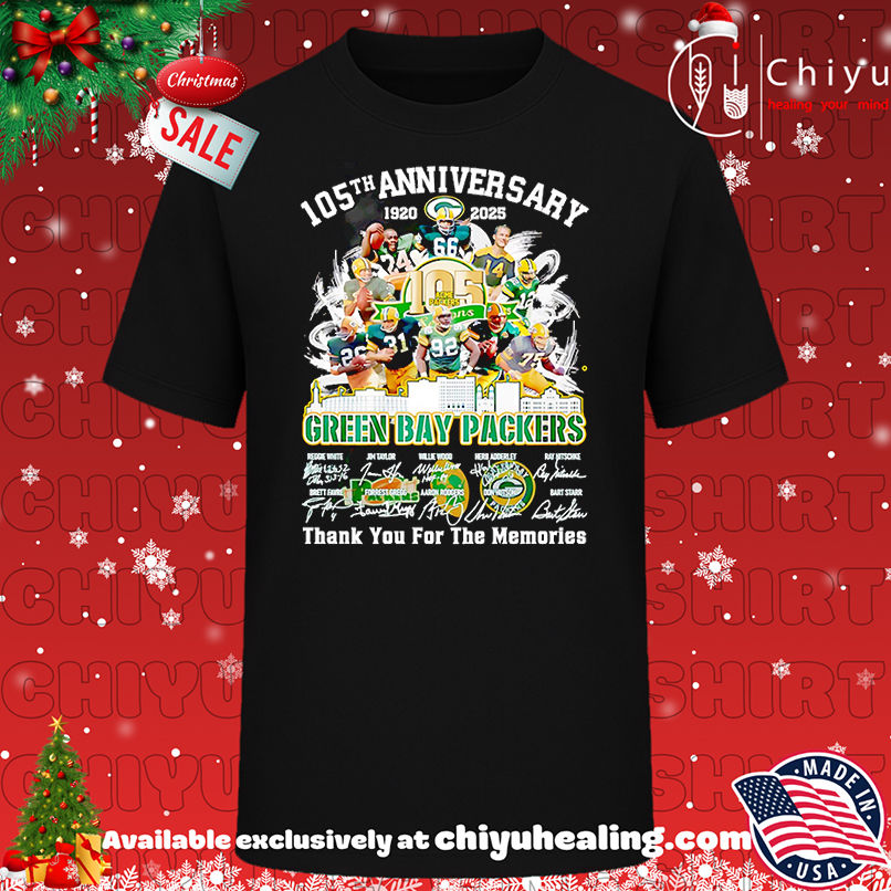 Skyline 105th Anniversary 1920 2025 Green Bay Packers Thank You For The Memories Shirt, Hoodie, Sweatshirt, Poster Canvas, Mug, Ornaments