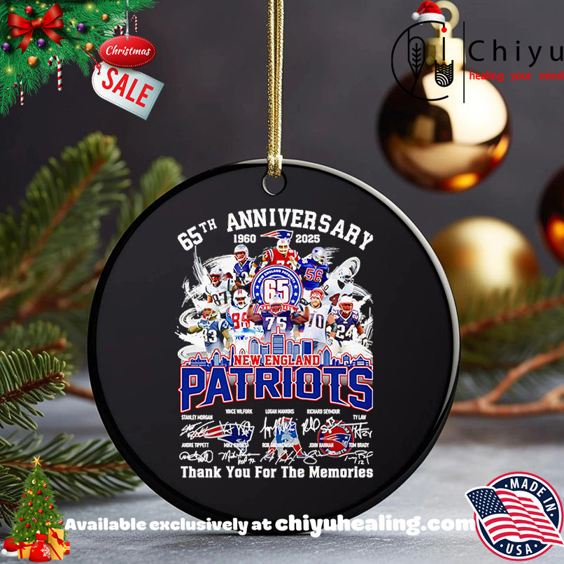 Skyline 65th anniversary 1960 2025 New England Patriots thank you for the memories shirt, Hoodie, Sweatshirt, Poster Canvas, Mug, Ornaments