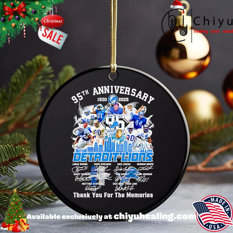 Skyline 95th anniversary 1960 2025 Detroit Lions thank you for the memories shirt, Hoodie, Sweatshirt, Poster Canvas, Mug, Ornaments