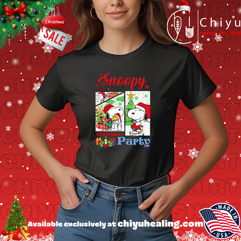 Snoopy And Woodstock Christmas Party shirt, Hoodie, Sweatshirt, Poster Canvas, Mug, Ornaments