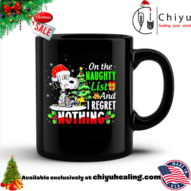 Snoopy On The Naughty List And I Regret Nothing Christmas shirt, Hoodie, Sweatshirt, Poster Canvas, Mug, Ornaments