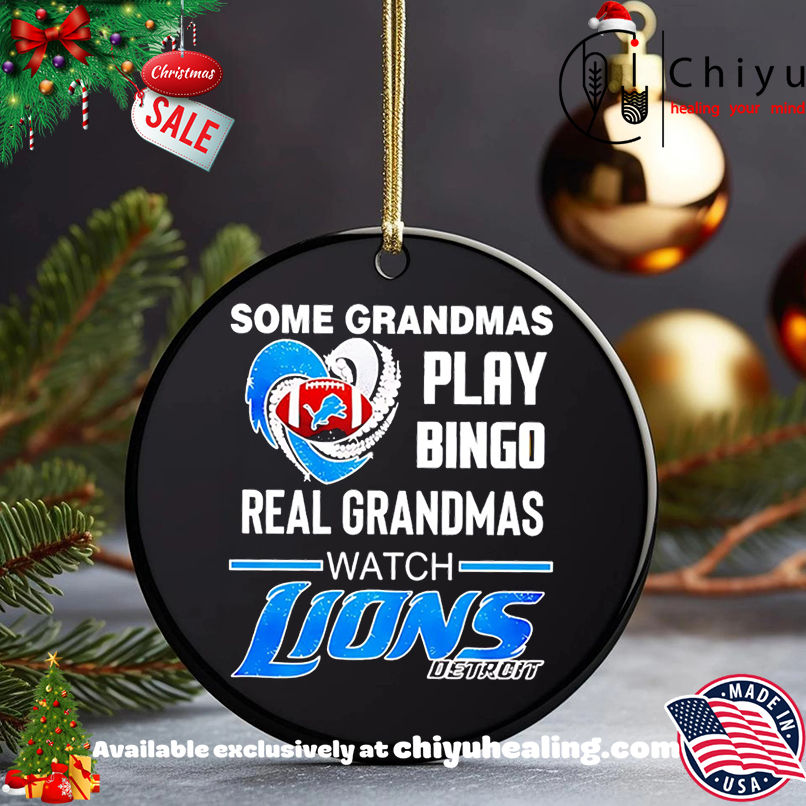Some Grandmas Play Bingo Real Grandmas Watch Detroit Lions Football shirt, Hoodie, Sweatshirt, Poster Canvas, Mug, Ornaments