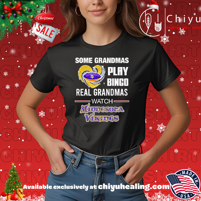 Some grandmas play bingo real grandmas watch Minnesota Vikings shirt, Hoodie, Sweatshirt, Poster Canvas, Mug, Ornaments