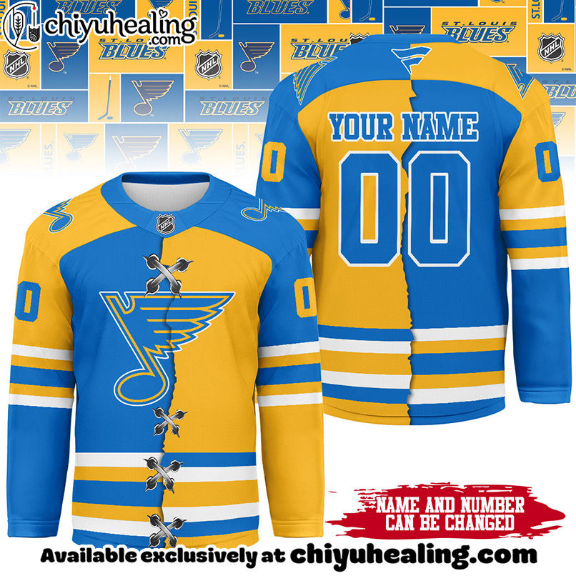 St. Louis Blues - Premium NHL Personalized Split Color Hockey Jersey