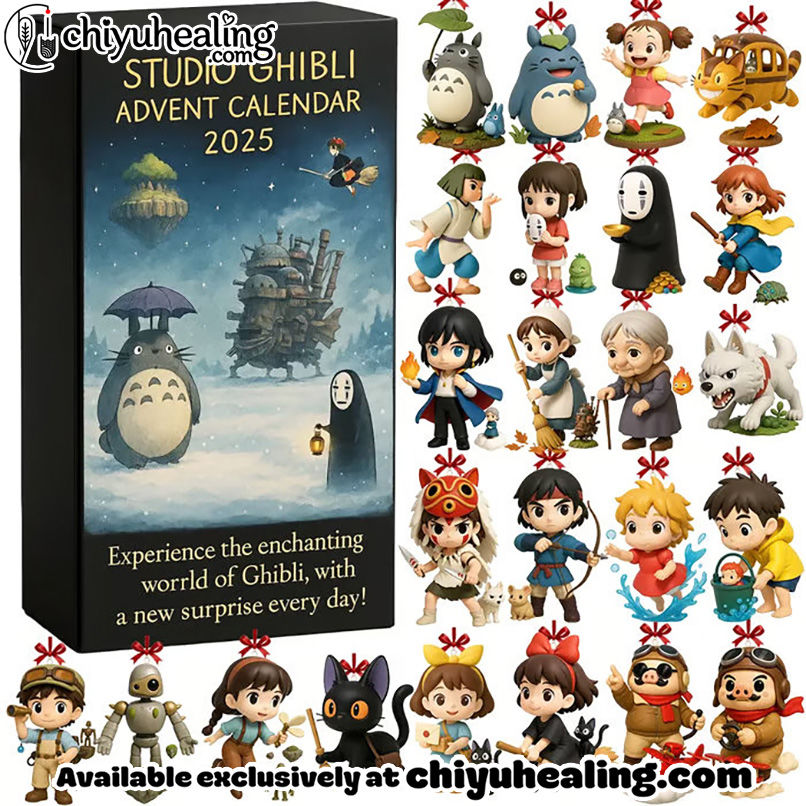 Studio Ghibli Advent Calendar 2025, Christmas Countdown Advent Calendar Gift Box with 24 Acrylic Ornaments