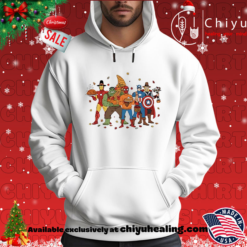 Superhero characters Thanksgiving 2025 shirt, Hoodie, Sweatshirt, Poster Canvas, Mug, Ornaments 2 Superhero characters Thanksgiving 2025 shirt, Hoodie, Sweatshirt, Poster Canvas, Mug, Ornaments