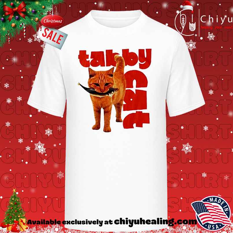 Tabby cat with fish shirt, Hoodie, Sweatshirt, Poster Canvas, Mug, Ornaments