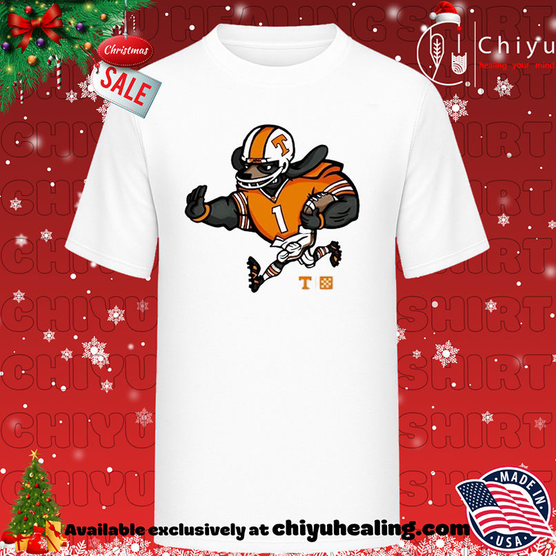 Tennessee Vols Smokey Stiff Arm Football mascot T-shirt, Hoodie, Sweatshirt, Poster Canvas, Mug, Ornaments