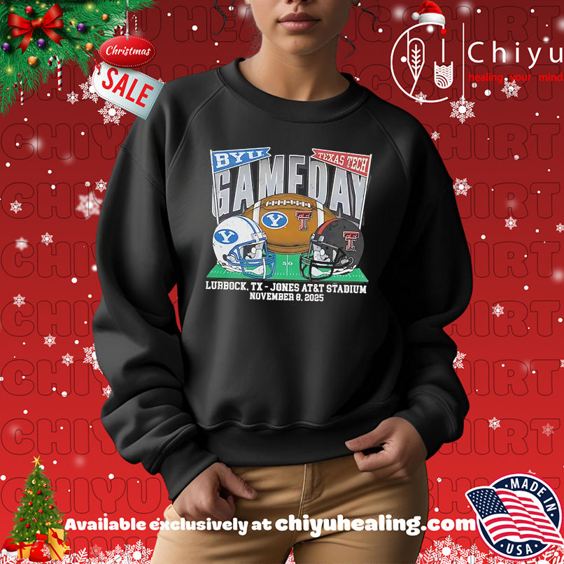 Texas Tech Red Raiders vs BYU Cougars 2025 Gameday helmets shirt Texas Tech Red Raiders vs BYU Cougars 2025 Gameday helmets shirt