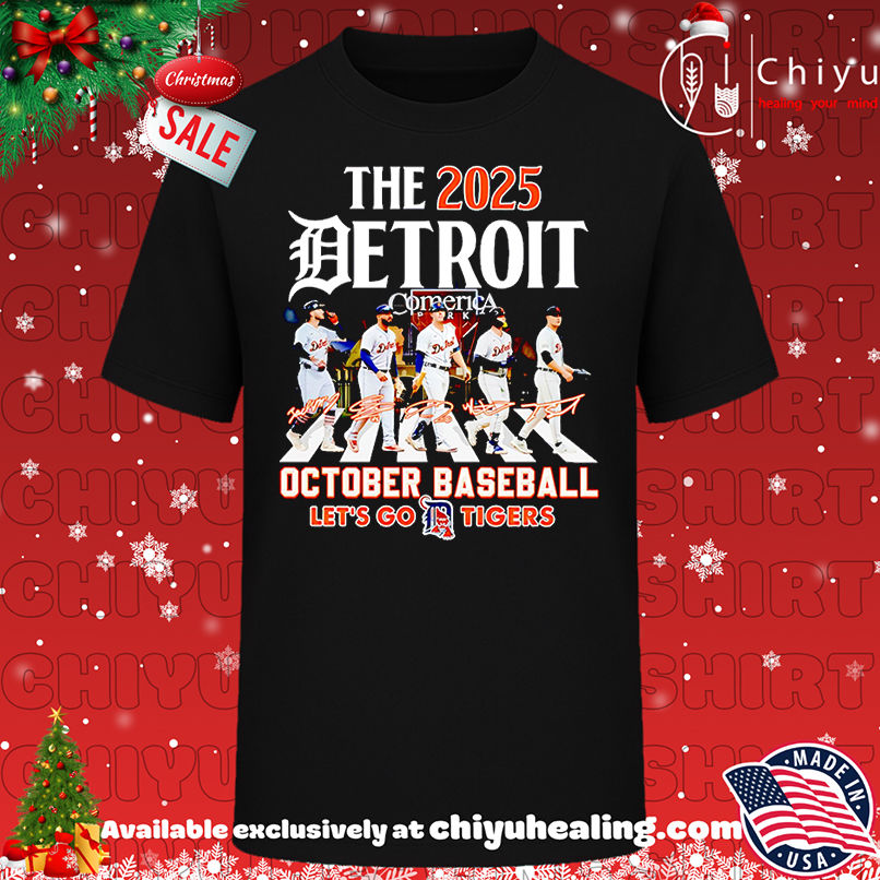 The 2025 Detroit October baseball let's go Tigers shirt, Hoodie, Sweatshirt, Poster Canvas, Mug, Ornaments