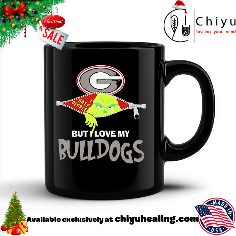 The Grinch I hate people but I love my Georgia Bulldogs shirt, Hoodie, Sweatshirt, Poster Canvas, Mug, Ornaments