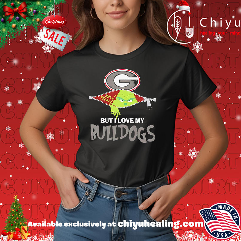 The Grinch I hate people but I love my Georgia Bulldogs shirt, Hoodie, Sweatshirt, Poster Canvas, Mug, Ornaments