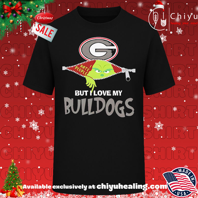 The Grinch I hate people but I love my Georgia Bulldogs shirt, Hoodie, Sweatshirt, Poster Canvas, Mug, Ornaments