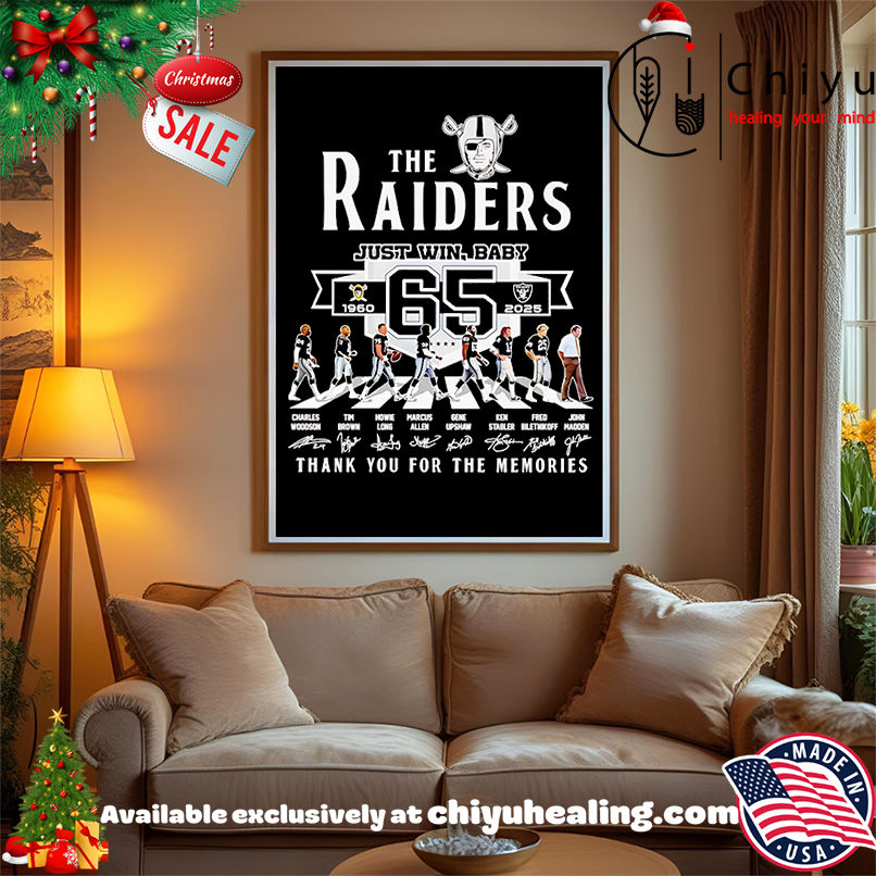 The Raiders just win baby 1960 2025 thank you for the memories shirt, Hoodie, Sweatshirt, Poster Canvas, Mug, Ornaments