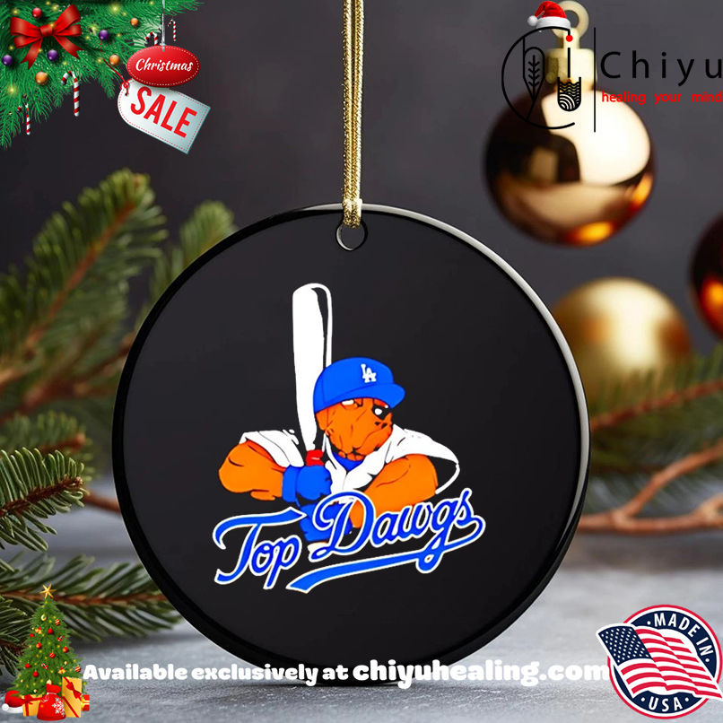 Top Dawgs x Los Angeles Dodgers bulldog mascot shirt, Hoodie, Sweatshirt, Poster Canvas, Mug, Ornaments
