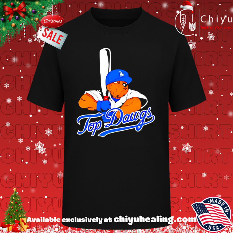 Top Dawgs x Los Angeles Dodgers bulldog mascot shirt, Hoodie, Sweatshirt, Poster Canvas, Mug, Ornaments