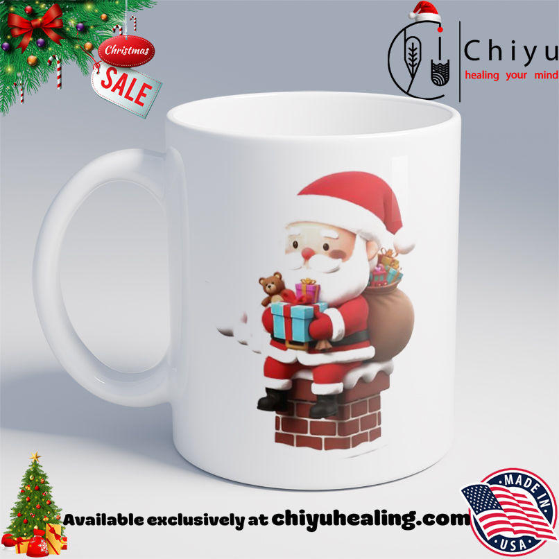 Top Santa on Chimney Christmas Art shirt, Hoodie, Sweatshirt, Poster Canvas, Mug, Ornaments