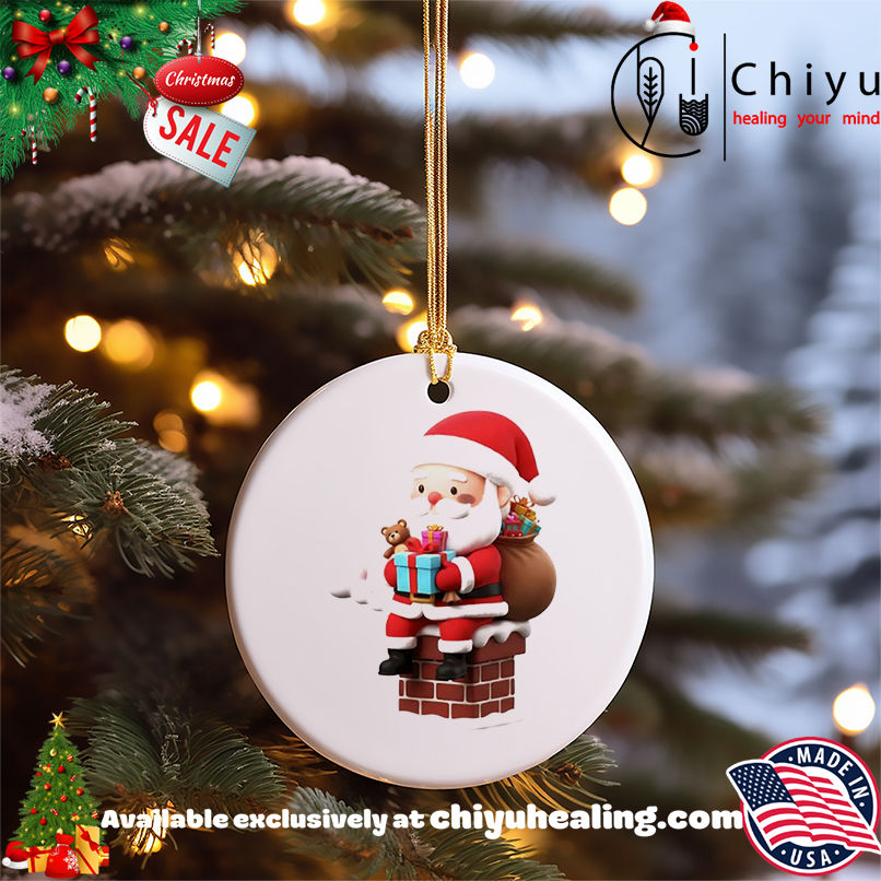 Top Santa on Chimney Christmas Art shirt, Hoodie, Sweatshirt, Poster Canvas, Mug, Ornaments