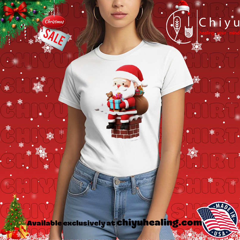 Top Santa on Chimney Christmas Art shirt, Hoodie, Sweatshirt, Poster Canvas, Mug, Ornaments