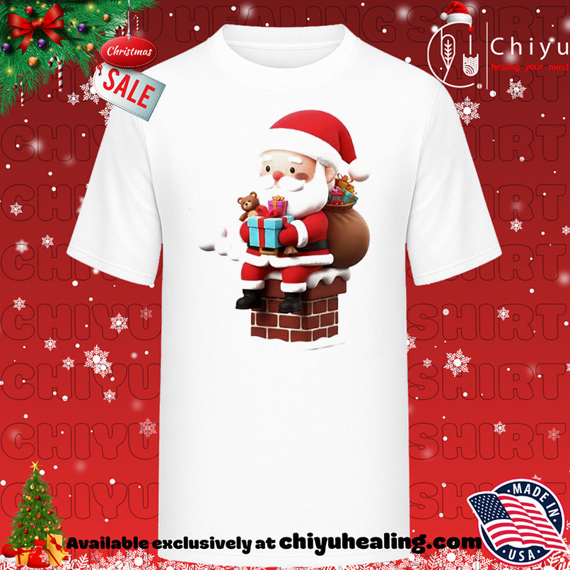 Top Santa on Chimney Christmas Art shirt, Hoodie, Sweatshirt, Poster Canvas, Mug, Ornaments