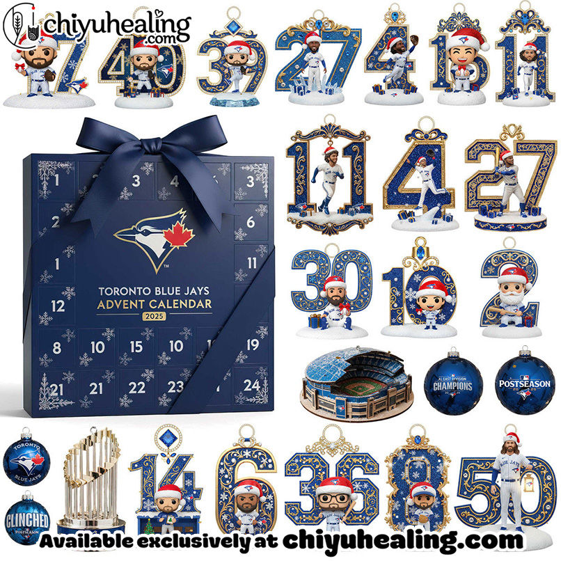 Toronto Blue Jays 2025 AL East Champions Advent Calendar, Christmas Countdown Advent Calendar Gift Box with 24 Acrylic Ornaments
