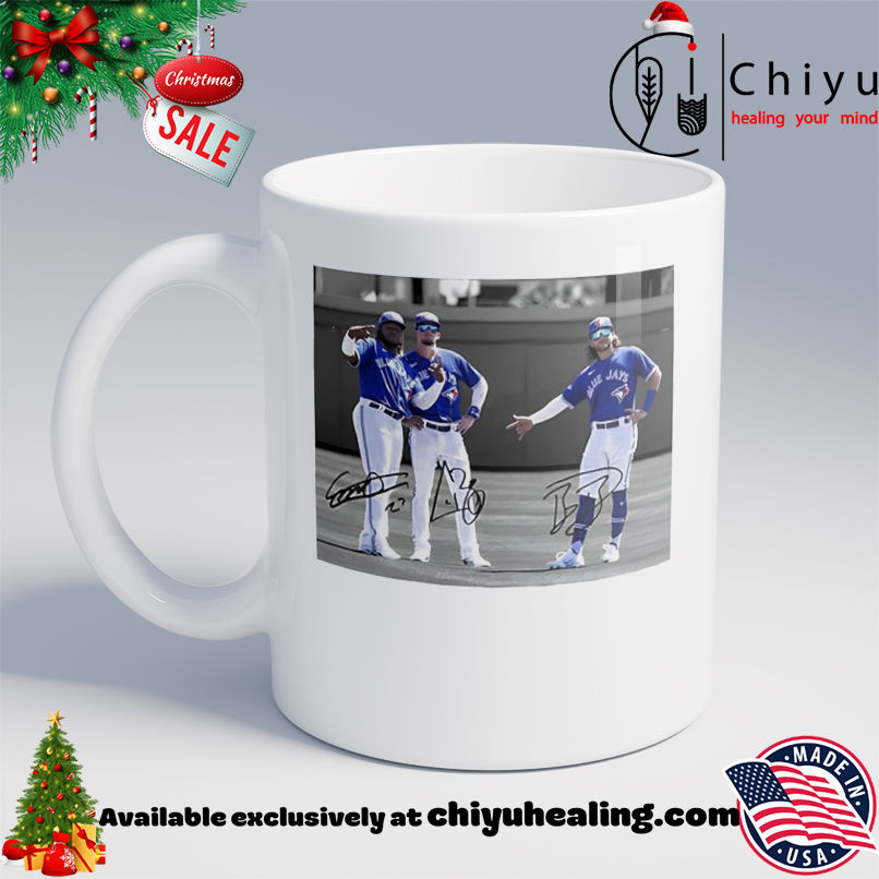Toronto Blue Jays Vladimir Guerrero Jr. Bo Bichette And Cavan Biggio World Series 2025 Photo shirt, Hoodie, Sweatshirt, Poster Canvas, Mug, Ornaments
