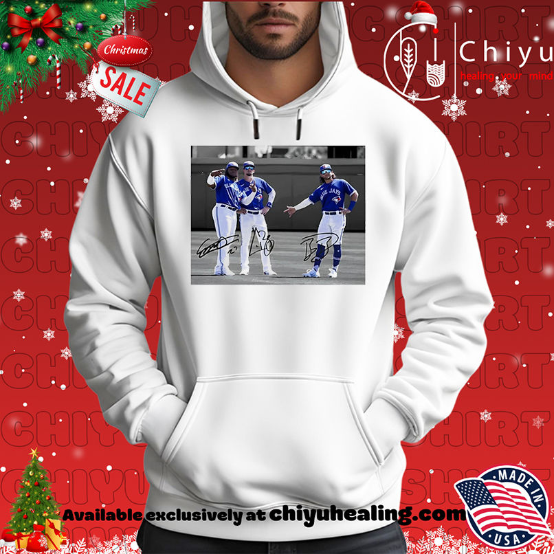 Toronto Blue Jays Vladimir Guerrero Jr. Bo Bichette And Cavan Biggio World Series 2025 Photo shirt Toronto Blue Jays Vladimir Guerrero Jr. Bo Bichette And Cavan Biggio World Series 2025 Photo shirt