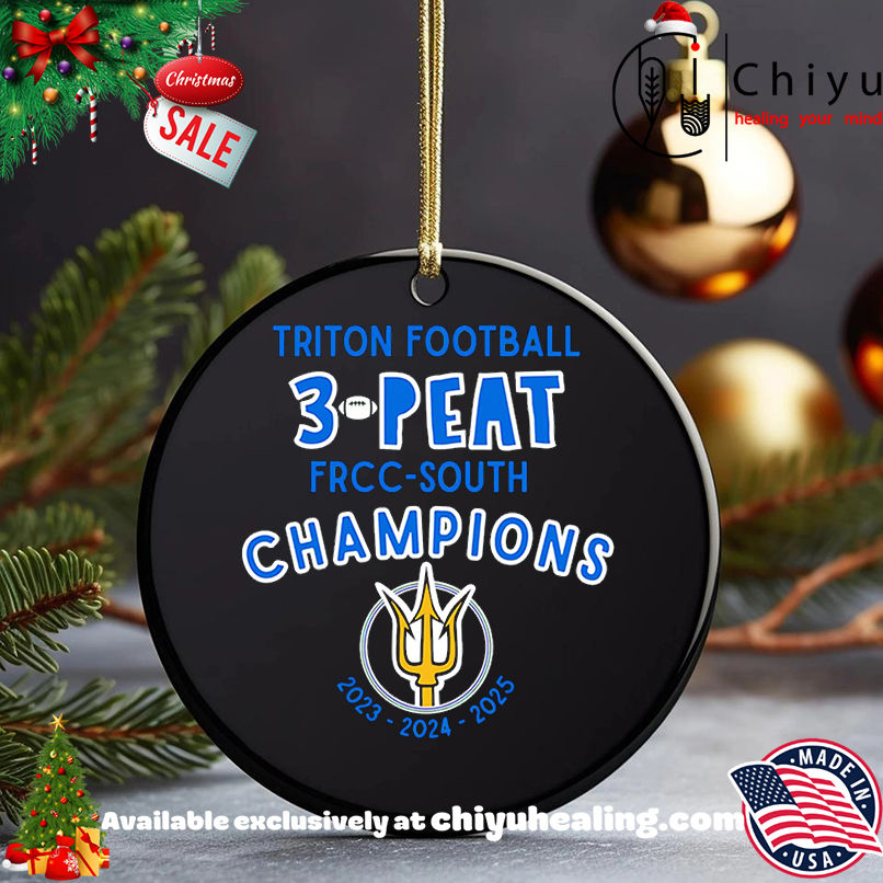 Triton Fooball 3 Peat FRCC South Champions 2023 2025 shirt, Hoodie, Sweatshirt, Poster Canvas, Mug, Ornaments