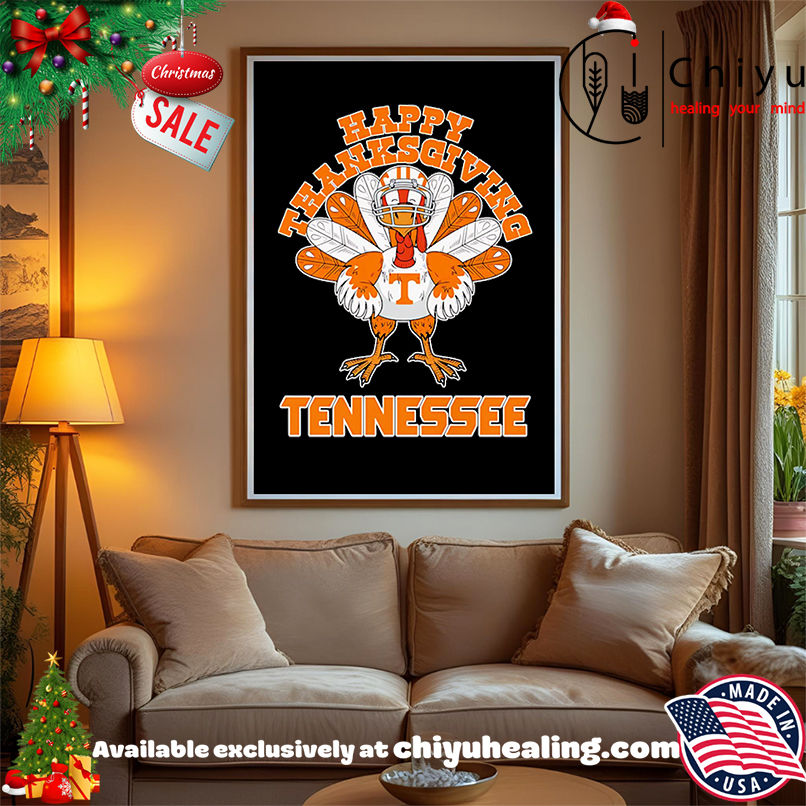 Turkey Happy Thanksgiving Tennessee Volunteers shirt, Hoodie, Sweatshirt, Poster Canvas, Mug, Ornaments