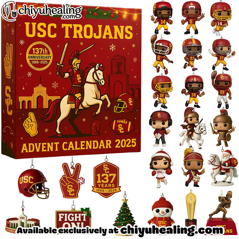 USC Premium Advent Calendar 2025 CHRISTMAS GIFT, CHRISTMAS IDEA, Christmas Countdown Advent Calendar Gift Box with 24 Acrylic Ornaments