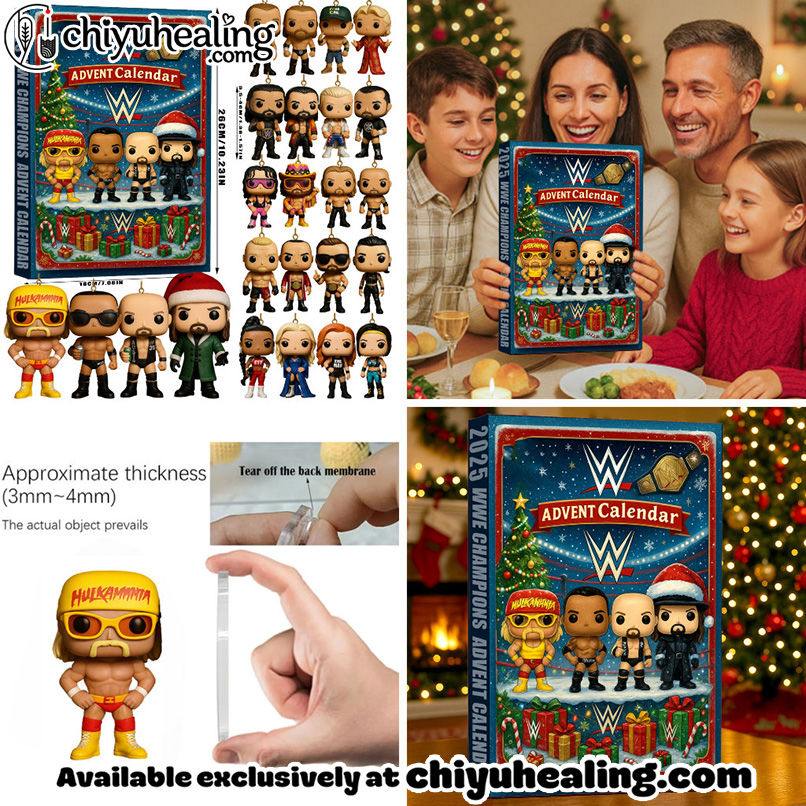 WWE Champions Advent Calendar 2025, Christmas Countdown Advent Calendar Gift Box with 24 Acrylic Ornaments