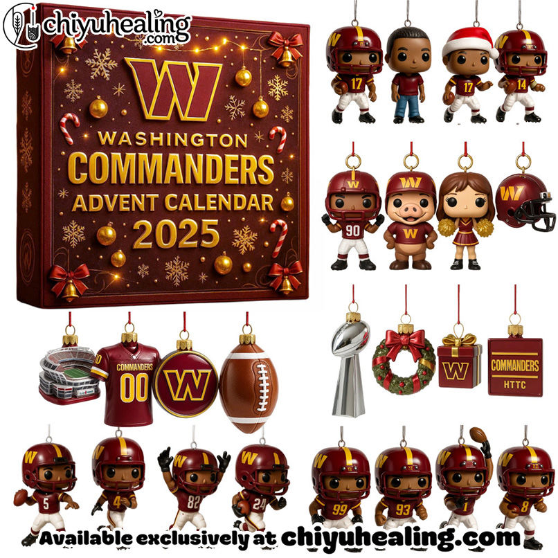 Washington Commanders Advent Calendar 2025 93RD ANNIVERSARY Christmas Gift, Christmas Idea, Christmas Countdown Advent Calendar Gift Box with 24 Acrylic Ornaments