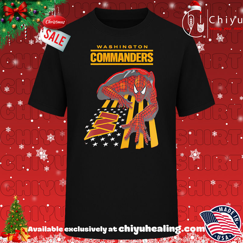 Washington Commanders & Spiderman America Flag Shirt, Hoodie, Sweatshirt, Poster Canvas, Mug, Ornaments