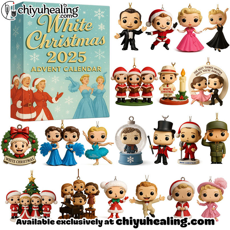 White Christmas Advent Calendar 2025, Christmas Countdown Advent Calendar Gift Box with 24 Acrylic Ornaments